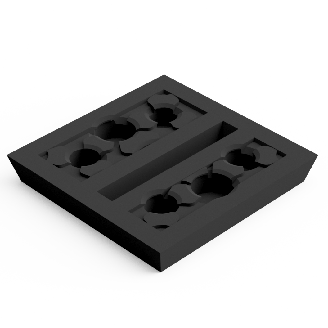 Base 20 mm Square Slotted (10 pcs) Magnetic Flex