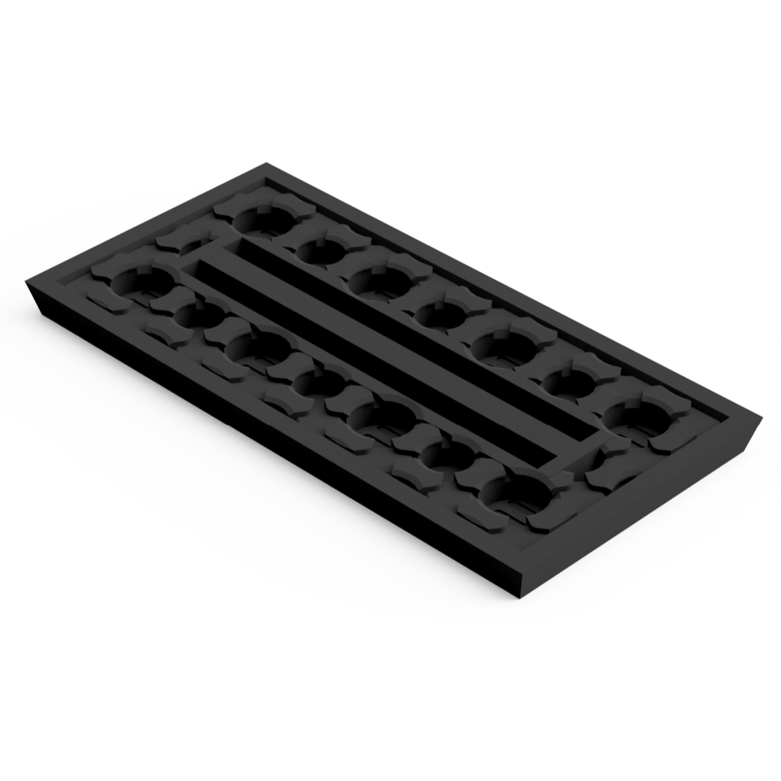 Base 25×50 mm Rectangle Slotted (5 pcs) Magnetic Flex