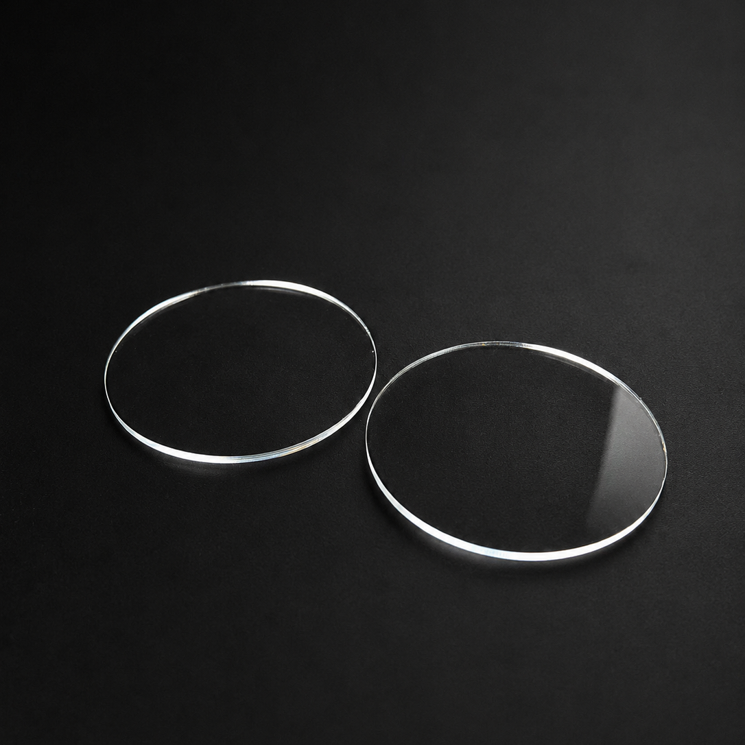 Transparent Base 100mm Round (2pcs) - Laser-Cut Acrylic (Plexiglas©)