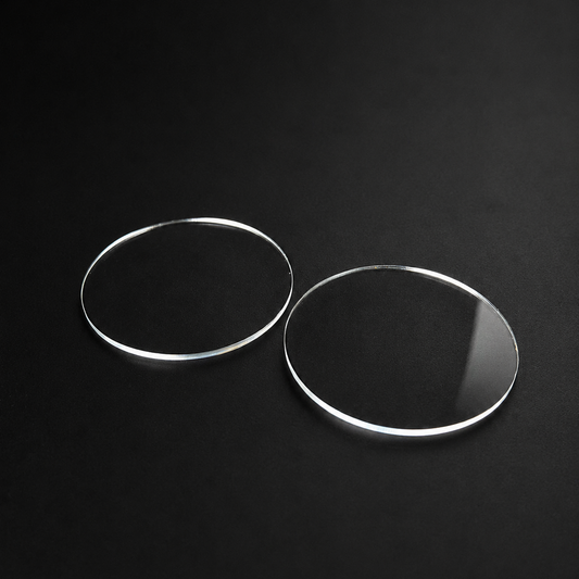 Transparent Base 100mm Round (2pcs) - Laser-Cut Acrylic (Plexiglas©)