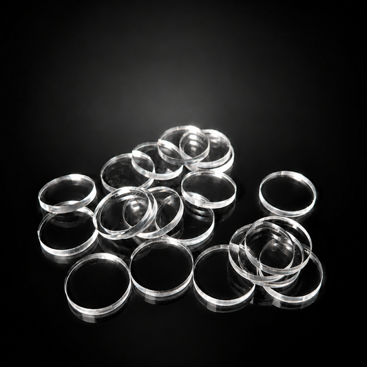 Transparent Base 20mm Round (20pcs) - Laser-Cut Acrylic (Plexiglas©)
