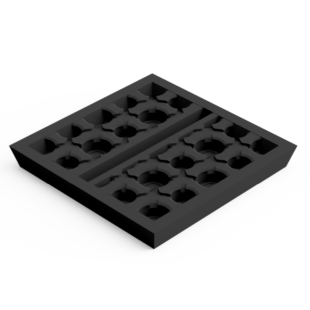 Base 32 mm Square Slotted (10 pcs) Magnetic Flex