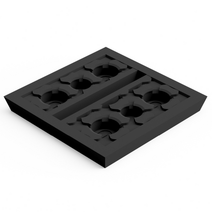 Base 25 mm Square Slotted (10 pcs) Magnetic Flex