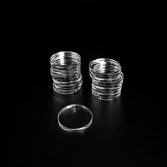 Transparent Base 25mm Round (20pcs) - Laser-Cut Acrylic (Plexiglas©)
