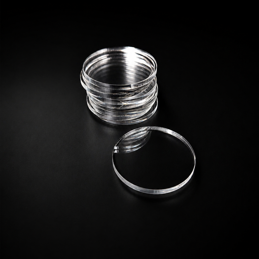 Transparent Base 40mm Round (10pcs) - Laser-Cut Acrylic (Plexiglas©)