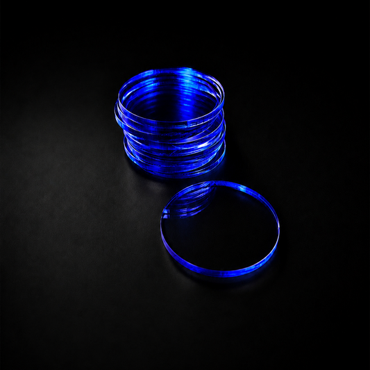 Transparent Base 40mm Round Blue (10pcs) - Laser-Cut Acrylic