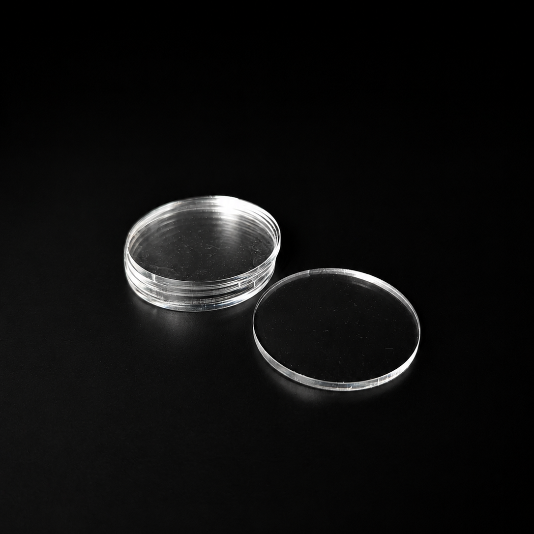 Transparent Base 50mm Round (5pcs) - Laser-Cut Acrylic (Plexiglas©)
