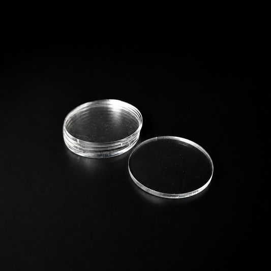 Transparent Base 50mm Round (5pcs) - Laser-Cut Acrylic (Plexiglas©)