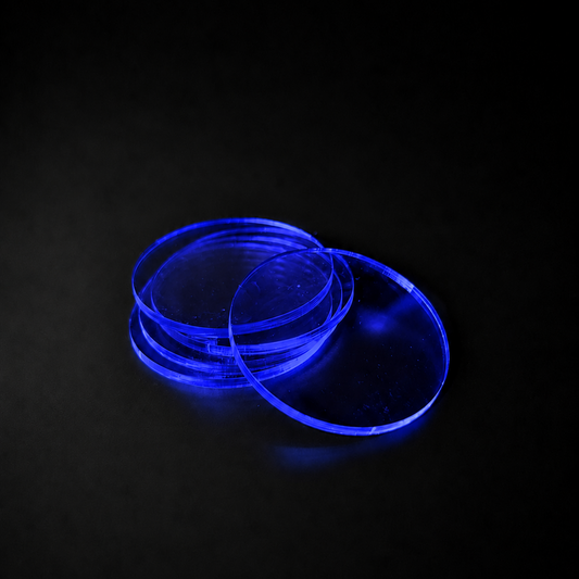 Transparent Base 55mm Round Blue (5pcs) - Laser-Cut Acrylic