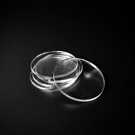 Transparent Base 55mm Round (5pcs) - Laser-Cut Acrylic (Plexiglas©)
