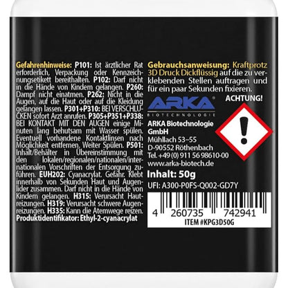 ARKA Kraftprotz 3D Druck Sekundenkleber dickflüssig
