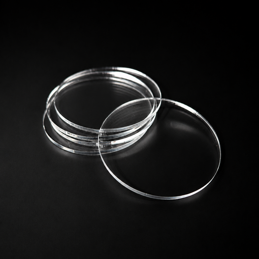 Transparent Base 80mm Round (5pcs) - Laser-Cut Acrylic (Plexiglas©)