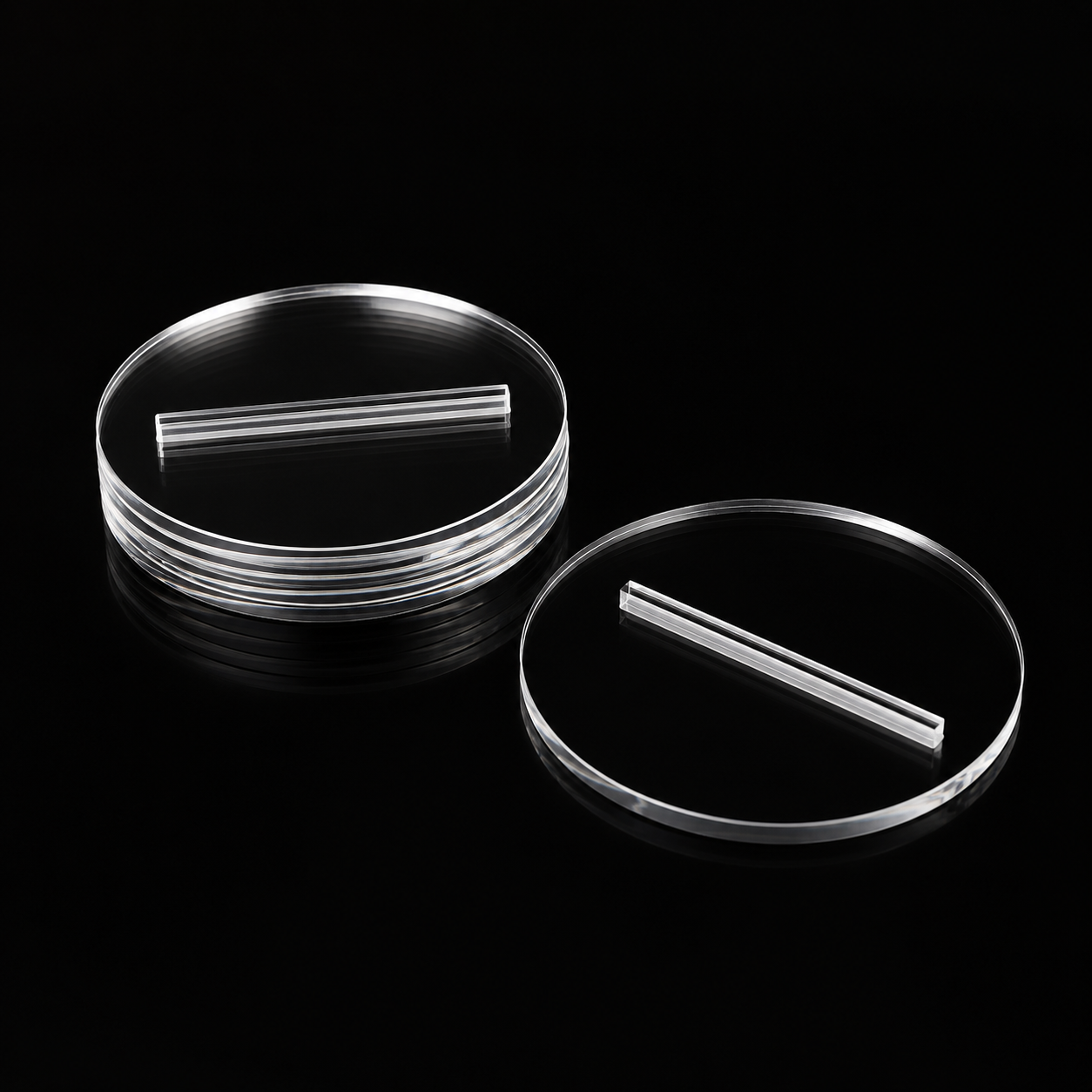 Transparent Slotted Base 75mm Round (5pcs) – Plexiglas® GS