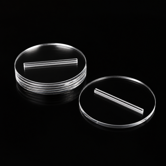 Transparent Slotted Base 75mm Round (5pcs) – Plexiglas® GS