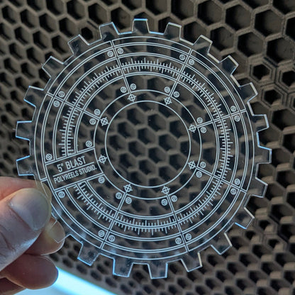 Machinae Precision Blast Template 5" - Laser-Cut Acrylic (Plexiglas©)