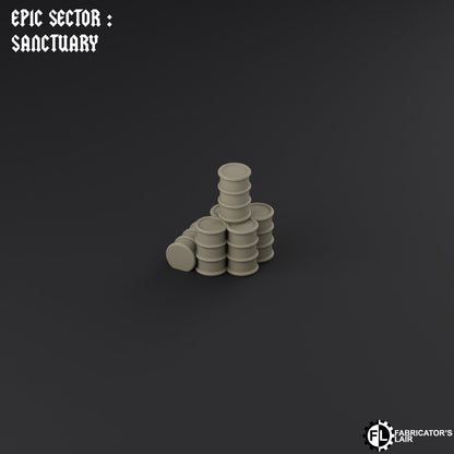 Set: Barrels / Crates - Supplies 1-4 – Epic Scale Gelände (6–10 mm, 8pcs)