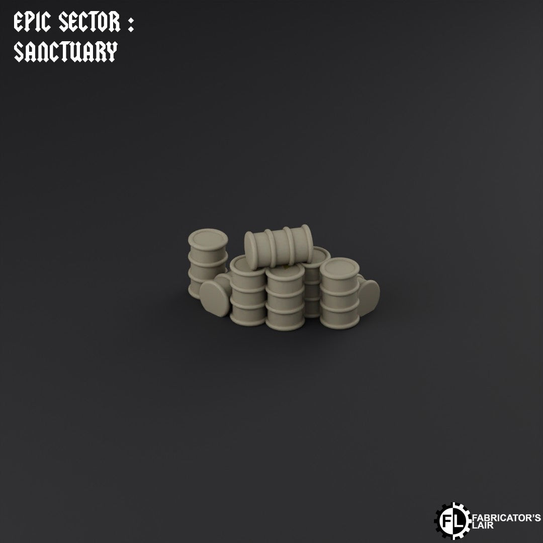 Set: Barrels / Crates - Supplies 1-4 – Epic Scale Gelände (6–10 mm, 8pcs)