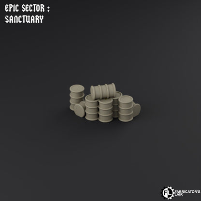 Set: Barrels / Crates - Supplies 1-4 – Epic Scale Gelände (6–10 mm, 8pcs)