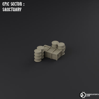 Set: Barrels / Crates - Supplies 1-4 – Epic Scale Gelände (6–10 mm, 8pcs)