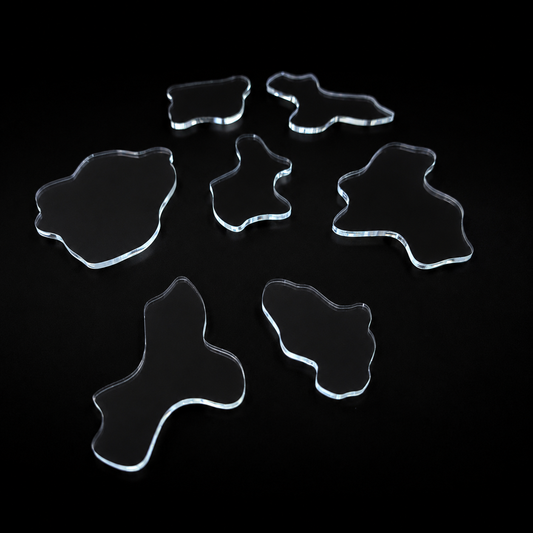 Asteroid Bases (7pcs) - Laser-Cut Acrylic (Plexiglas©)