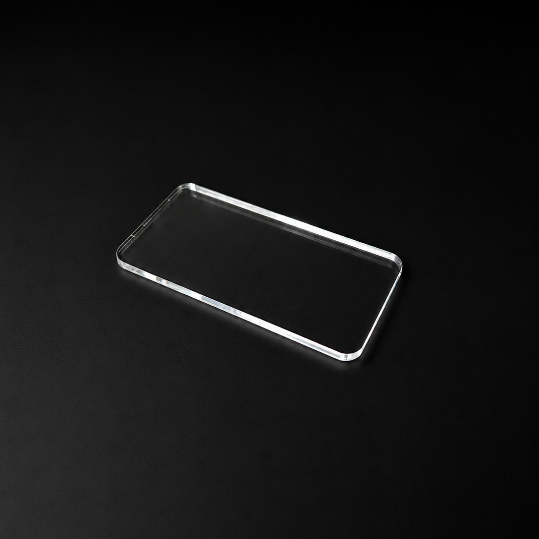 Transparent Base 40x80mm Rectangular (6pcs) - Laser-Cut Acrylic (Plexiglas©)