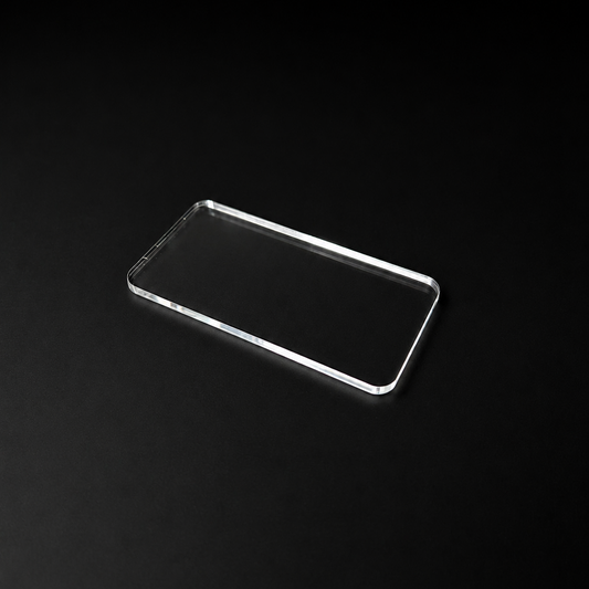 Transparent Base 40x80mm Rectangular (6pcs) - Laser-Cut Acrylic (Plexiglas©)