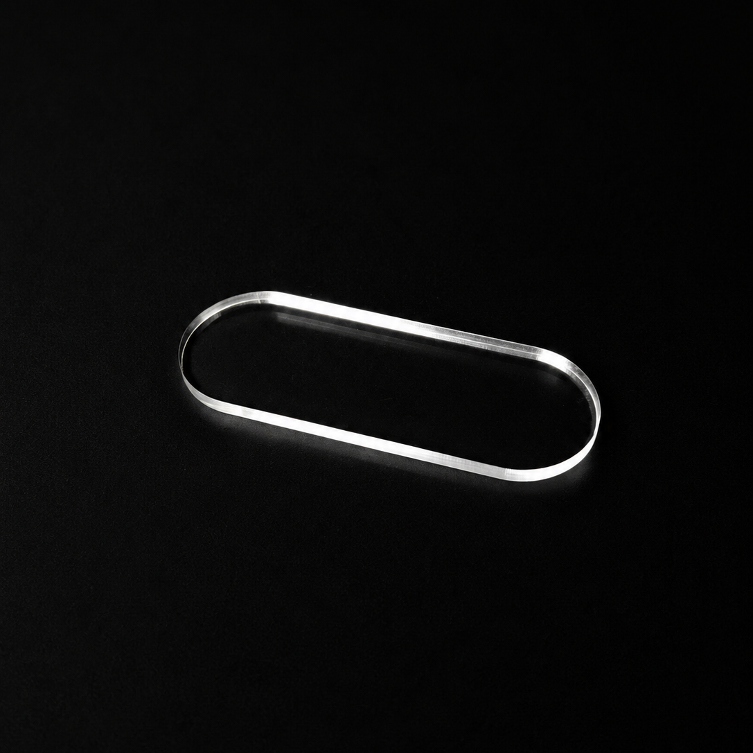 Transparent Base 25x70mm Oval Capsule Shape (10pcs) - Laser-Cut Acrylic (Plexiglas©)