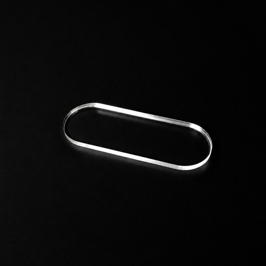 Transparent Base 25x70mm Oval Capsule Shape (10pcs) - Laser-Cut Acrylic (Plexiglas©)