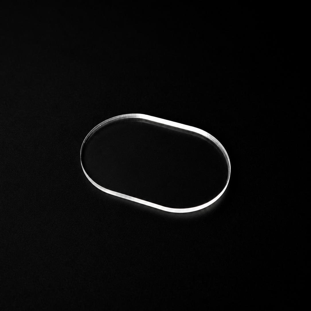 Transparent Base 50x75mm Oval Capsule Shape (5pcs) - Laser-Cut Acrylic (Plexiglas©)