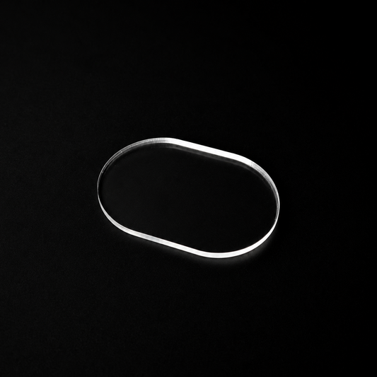 Transparent Base 50x75mm Oval Capsule Shape (5pcs) - Laser-Cut Acrylic (Plexiglas©)
