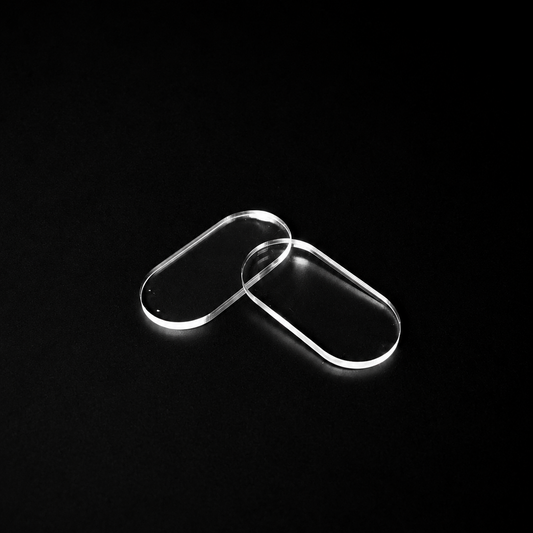 Transparent Base 25x50mm Oval Capsule Shape (5pcs) - Laser-Cut Acrylic (Plexiglas©)
